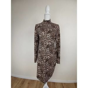 Turtleneck Leopard Print Dress